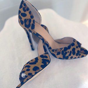 Leopard Print Peep Toe - Sexy SZ 8